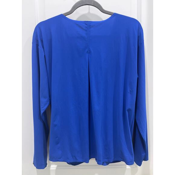 Aday That's A Wrap Top V-neck Long Sleeves in Blue Sz S - Picture 7 of 9